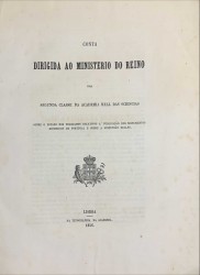 CONTA DIRIGIDA AO MINISTRO DO REINO PELA SEGUNDA CLASSE DA ACADEMIA REAL DAS SCIENCIAS Sobre o estado dos trabalhos relativos á publicação dos monumentos historicos de Portugal e sobre a suspensão delles.